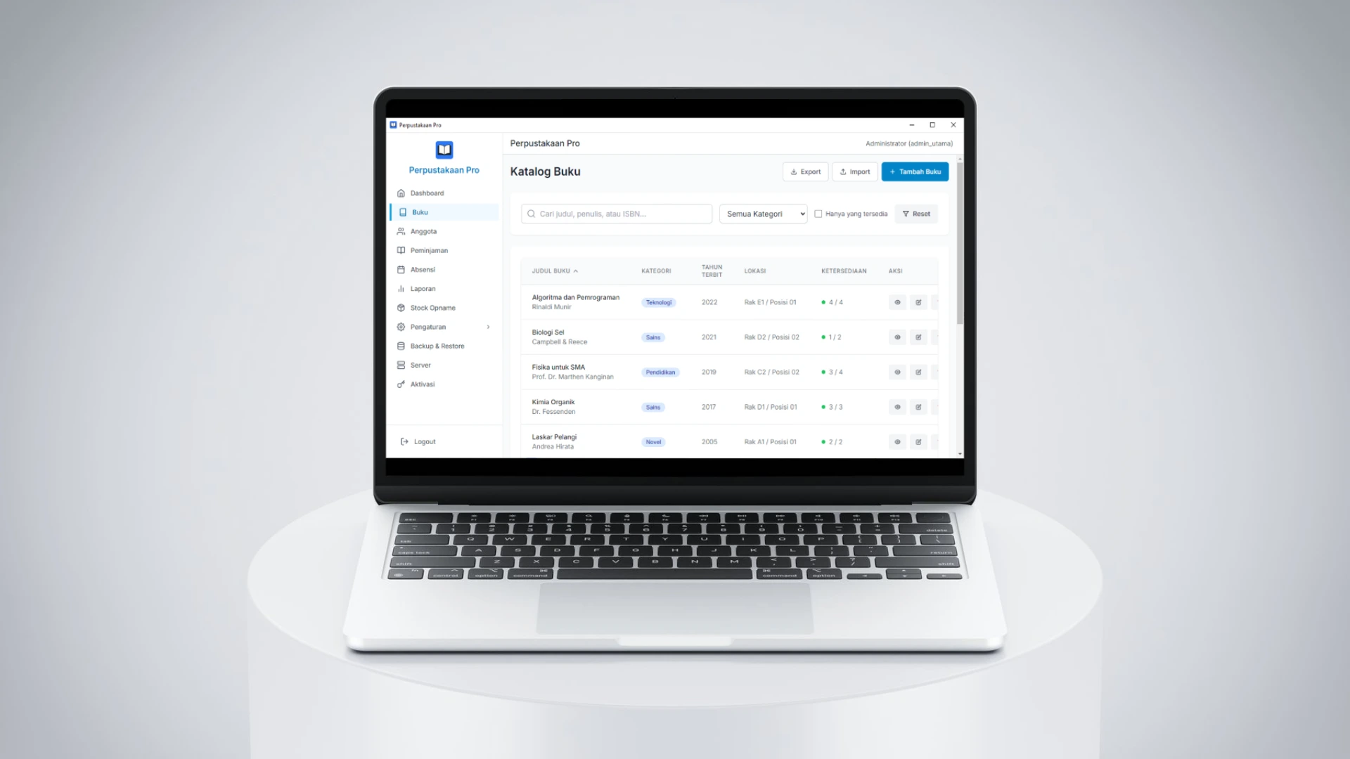 Modern Digital Book Catalog